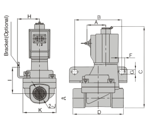 Dimensions AirTAC - Solenoid Valve 2KW Series