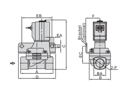 Dimensions AirTAC - Solenoid Valve 2L Series