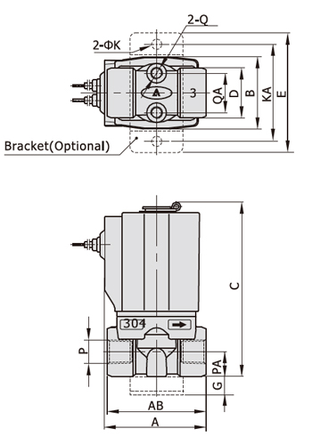 Dimensions AirTAC - Solenoid Valve 2S Series