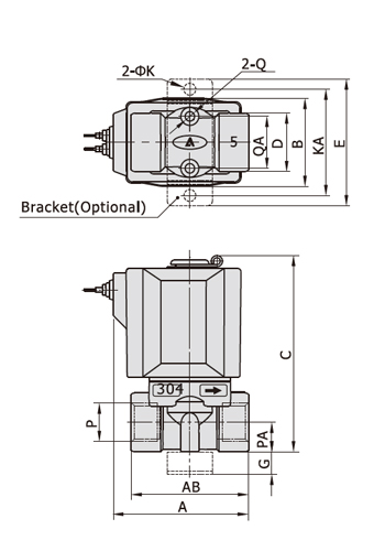 Dimensions AirTAC - Solenoid Valve 2S Series