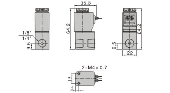 Dimensions AirTAC - Solenoid valve 2V Series