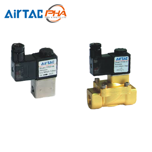 AirTAC - Solenoid valve โซลินอยด์วาล์ว ทองเหลืองชุบซิงค์ รุ่น 2V Series