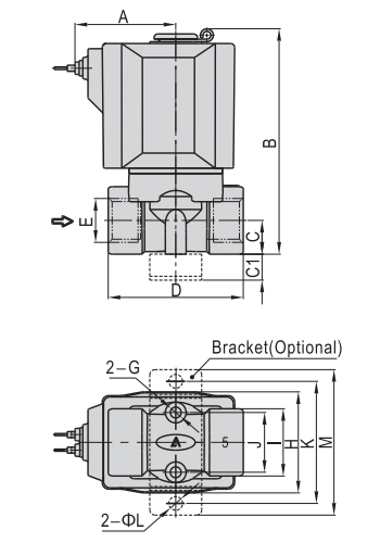 Dimensions AirTAC - Solenoid Valve 2W Series