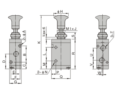 Dimensions  AirTAC Mechanical Valve 3L series