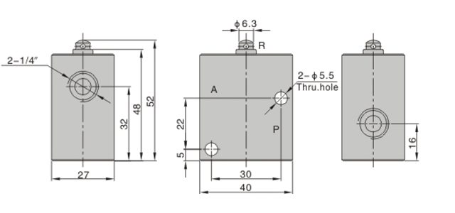 Dimensions AirTAC - Mechanical Valve CM3 Series