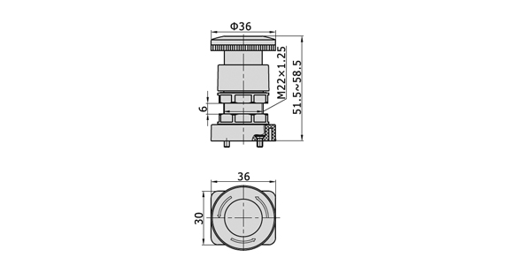 Dimensions AirTAC Mechanical Valve M3 series