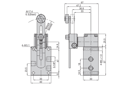 Dimensions AirTAC - Mechanical Valve ZM3 Series