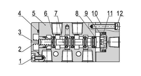 Inner Chart AirTAC - วาล์วควบคุมทิศทางการไหลด้วยแรงลม ชนิด 5/2, 5/3 ทาง 4A series