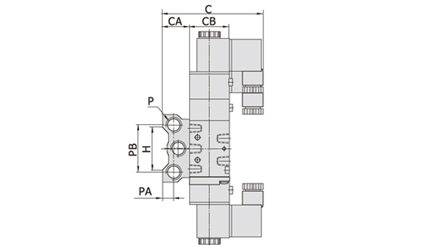 Dimensions 3A/4A Air Valve-manifold Series