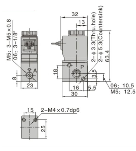 Dimensions AirTAC - Solenoid Valve 3V1 Series