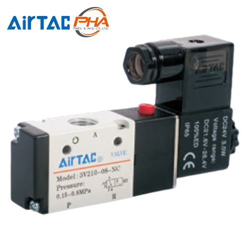 AirTAC - Solenoid Valve วาล์วควบคุมทิศทางหรือโซลินอยด์วาล์ว รุ่น 3V Series