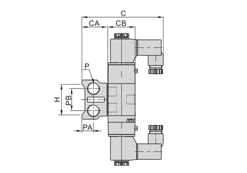Dimensions AirTAC - Manifold 100/200/300/400M