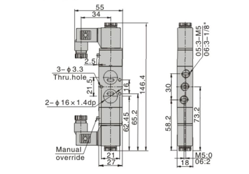 Dimensions AirTAC - Solenoid Valve 4M Series
