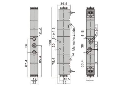 Dimensions AirTAC - Solenoid Valve 4V series