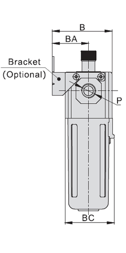 Dimensions AirTAC - ตัวจ่ายน้ำมันหล่อลื่น รุ่น GAL Series